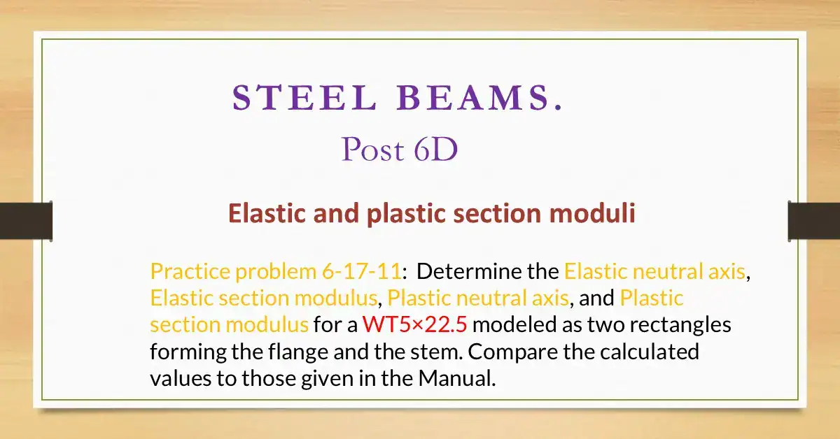 Practice problem 6-17-11-find Sx and ZX for WT5x22.50.