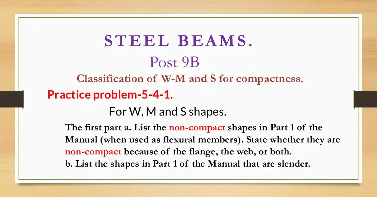Practice problem 5-4-1-Check compactness for Fy=60 ksi.