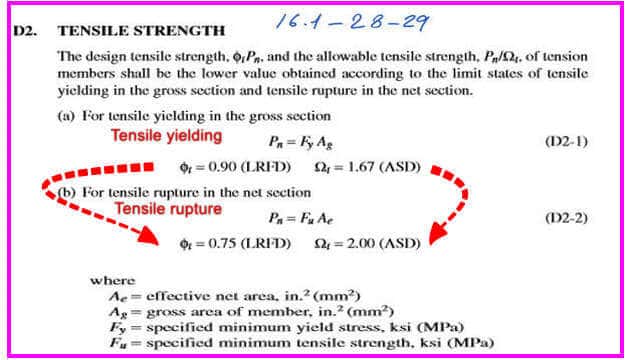 D2 provision for tension members.