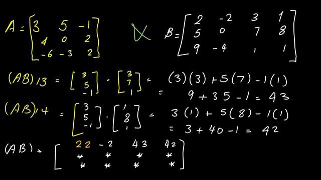 Product of ist row by two columns