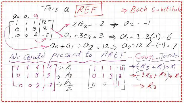 Use RREf for a0,a1 and a2