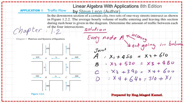 Traffice flow example use matrix form