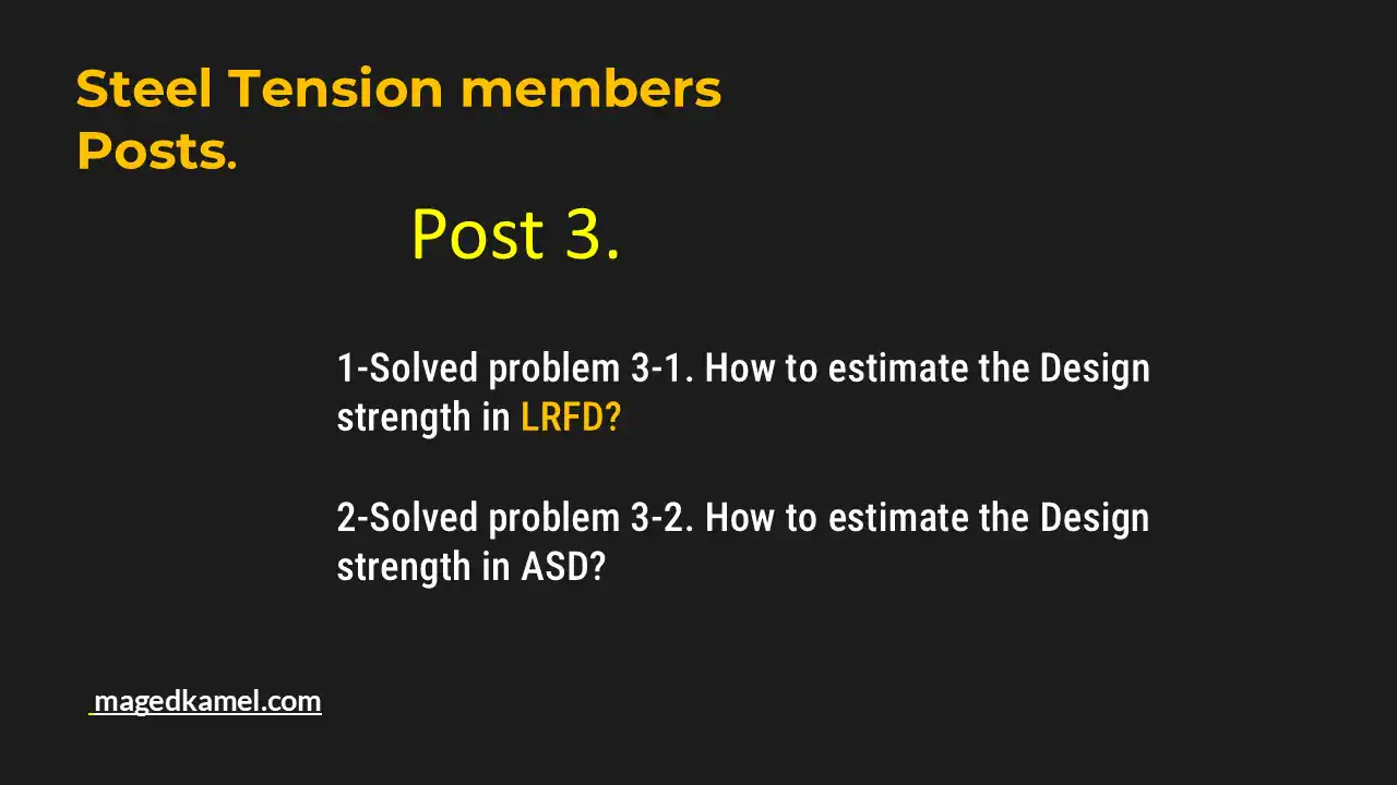 Solved problem for design strength-Lrfd and allowable strength ASD.