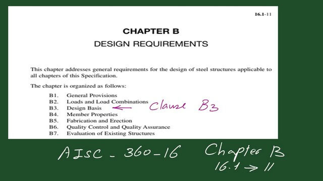 page 6A-post 29-steel beam Chapter B of the Aisc specification.