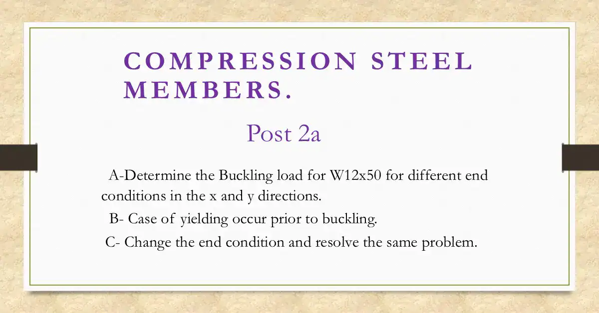 Brief data for post 2a-Determine the buckling load for W12x50