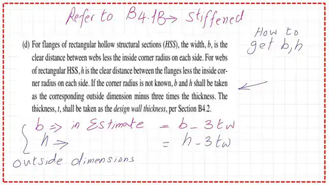 Pict 16-Post 14-comp What are thee values of B and h used for the design?