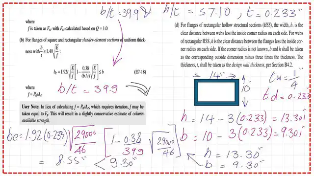 Pict-17a-Post-14-comp Details of estimation for the value of be for the shorter side.