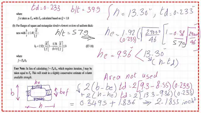 Pict-18a-Post-14-comp The data for estimate of he and the area to be deducted.