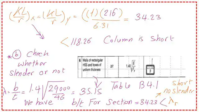Pict-6-post-13-compression Check whether the HSS section is alender or not.