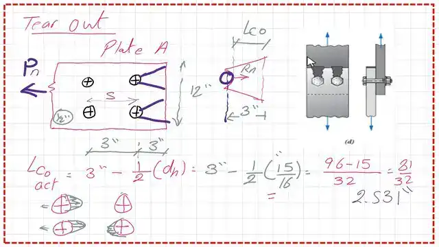 Slide13-post-7-bearing Estimate exterior edge distance for bolt.