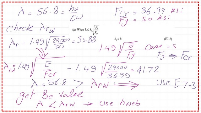 page-14-post-16b-comp Estimate the controlling web ratio and compare with h/tw.