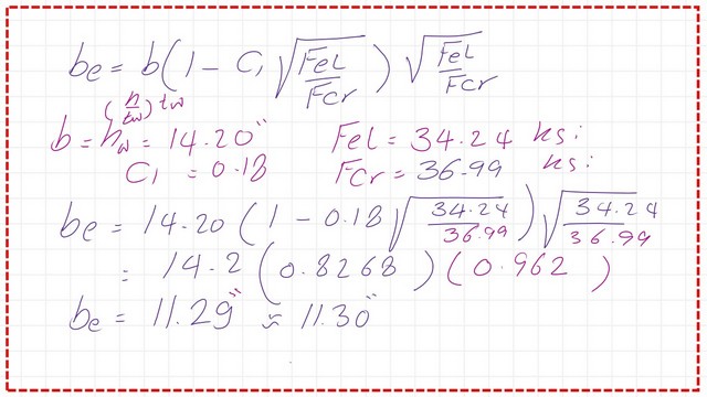 page-16-post-16b-comp The detailed estimate of the effective web length for the column.