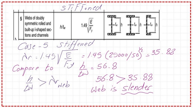 page-5-post-16b-comp Check the slenderness ratio for web of column section.