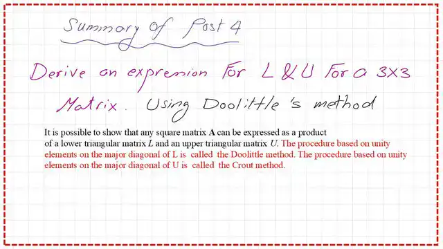 How to derive the expression for L-U values?-Summary of post 4.