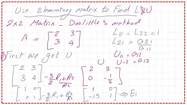 Can we use elementary matrix to get L and U matrices?