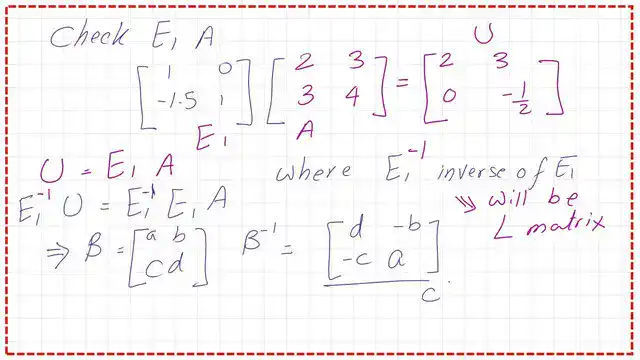 Elematary matrix as an inverse of matrix L.