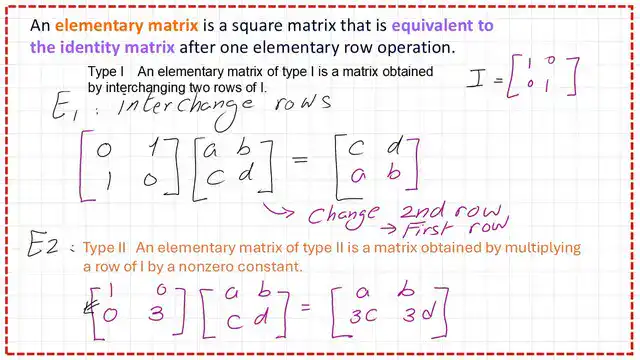 Pict 6- num-1-linear posts Type I and II of an elemenatary matrix.