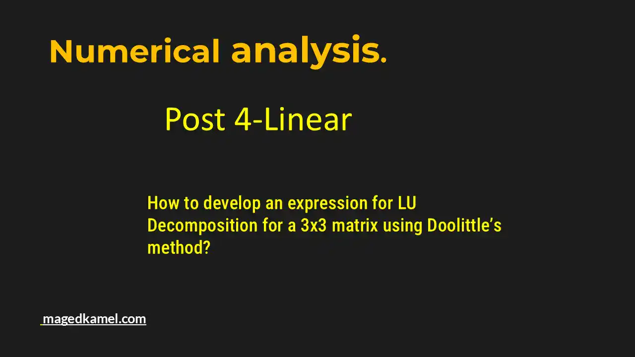 Brief illustration of Post 4- numerical linear.