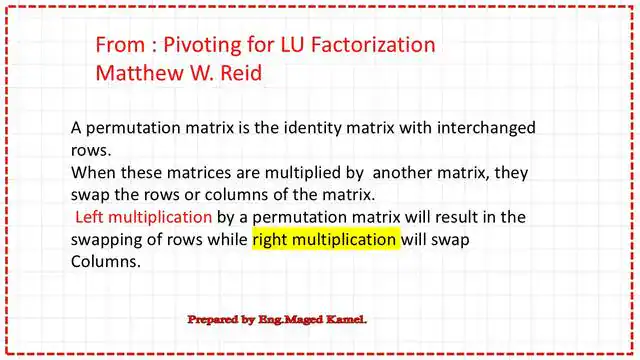 What is a permutation matrix?
