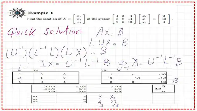 Verify the the values of the three unknowns x1,X2 and x3.