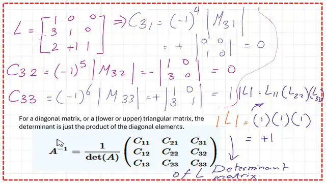 The detailed estimate of Cofactors C31, C32 and C33 for L matrix.