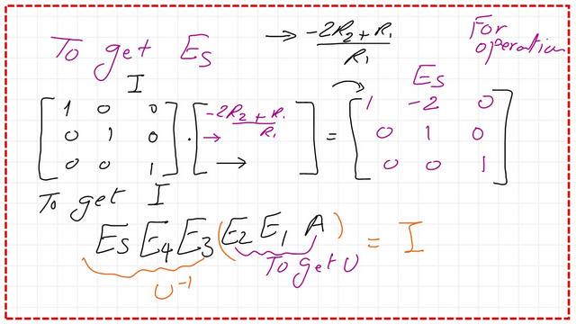 Pict 6A-Post 5A-linear-num The data for elementary matrix E5.