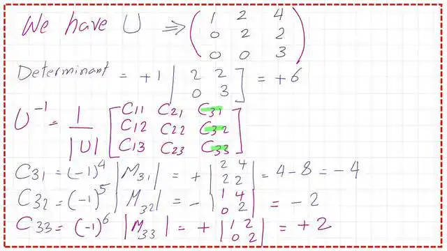 How can we get the inverse of matrix U?