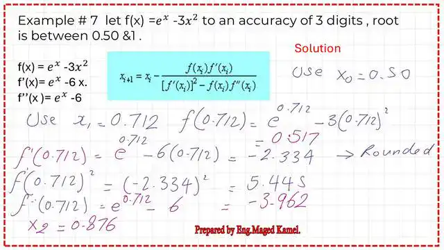 Pict 4- num-7- numerical posts A detailed calculation for x1