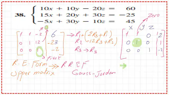 page 9-7b- matrix Use a33 as a pivot and eliminate a13 and a23.