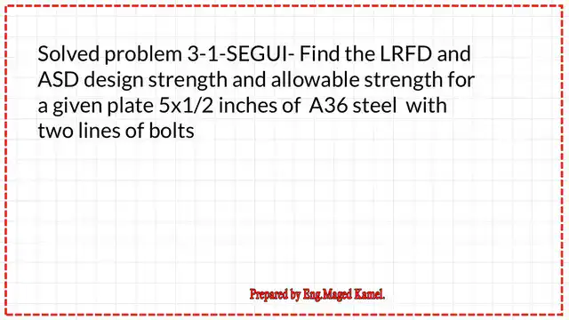 Solved problem 3-1-Nominal strength of a plate.