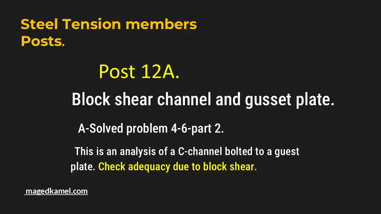 Brief illustration - post 12A-tension members