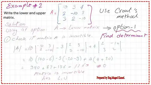 2nd solved problem-check whether matrix is invertible.