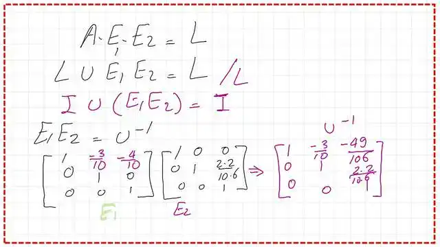 Find the inverse of matrix U by using elementary matrices.