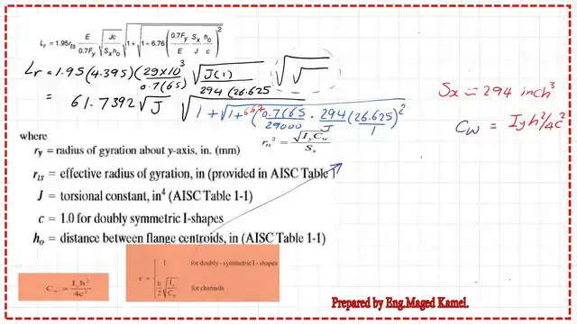 The detailed estimate for Lr length.