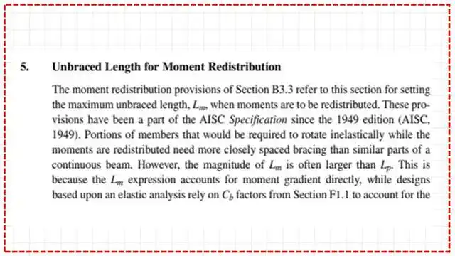 Clause 5- for the unbraced length for Moment redistribution.