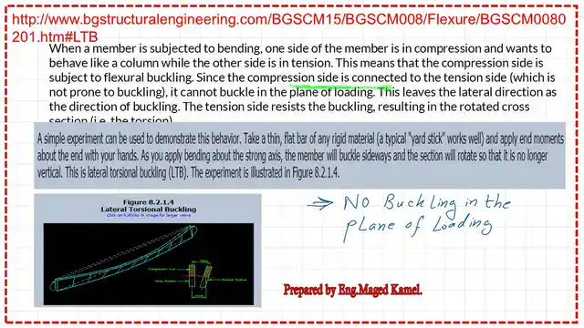 pict 12-post 1-steel beam More data for Lateral Torsional buckling