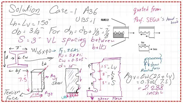 pict-3- post 19-coped beam Estimate gross area for shear.