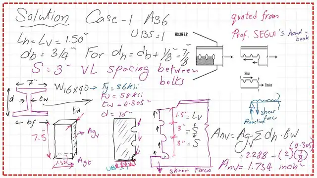 pict-4- post 19-coped beam Estimate the net shear area
