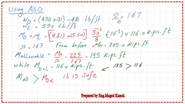 pict 5-post 8- steel beam Check the compactness of the flange for a given W section for a steel beam.