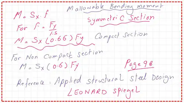 The Moment stress relationship in case of compact or non compact section.