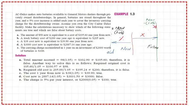Solved problem 1.3 for economic equivalence.
