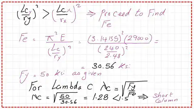 Find the value of Fe and find whether column is short or long.