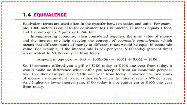 The concept of engineering economic equivalence.