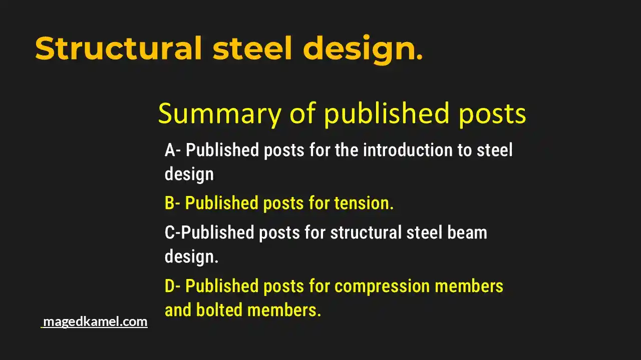 Brief illustration – structural steel design