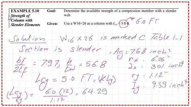 Available Strength for slender W section-CM#15