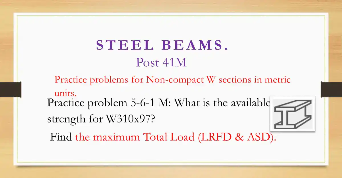 Brief data for post 41M-steel beam