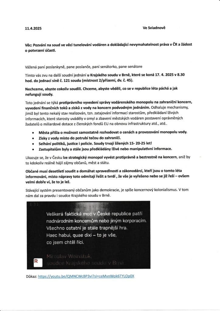 Pozvani zakonodarcu na soud kauza protipravni stav Vak Prostejov Stranka 1