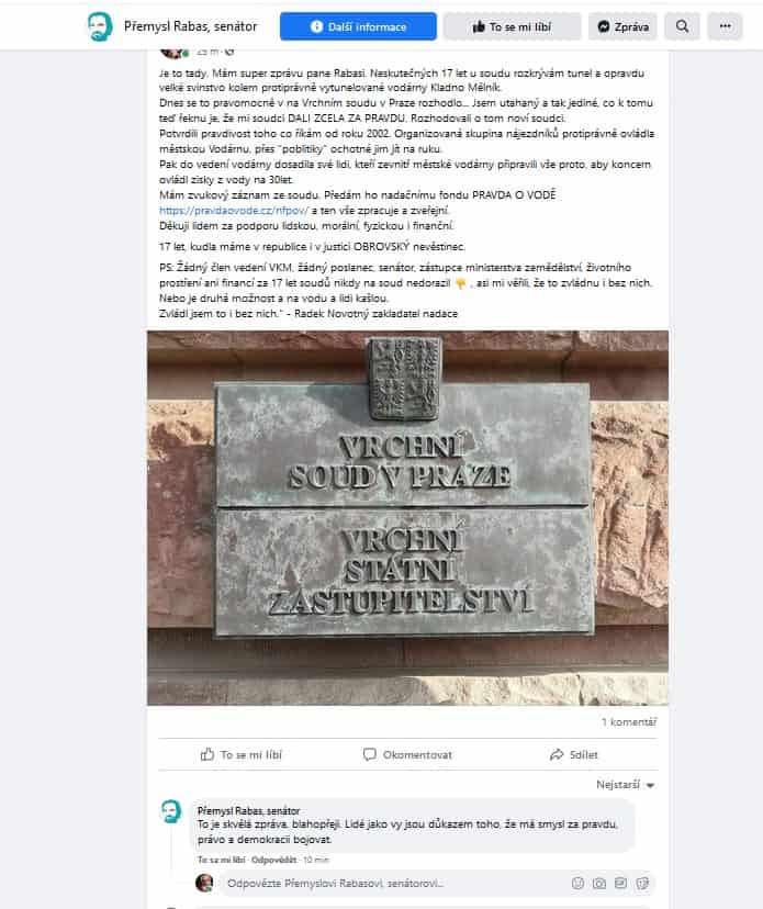 Rabas chválí Novotného - pravda o vodě - sám nedělá nic