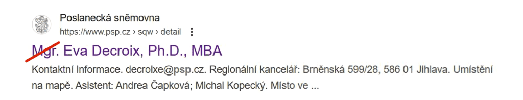 neoprávněný titul