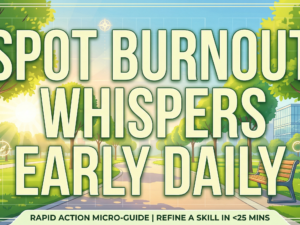 Spot burnout whispers early micro-course — detect early burnout signals daily with 2-minute body, emotion, and thought check-ins, plus a personal Red Flag burnout profile in 25 minutes.